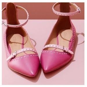 Coach Pink Flats with Ankle Strap